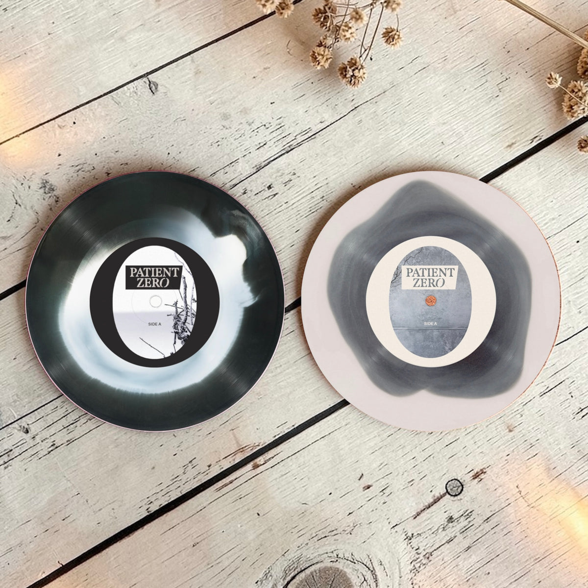 Patient Zero Vinyl set of 2 round cork coaster