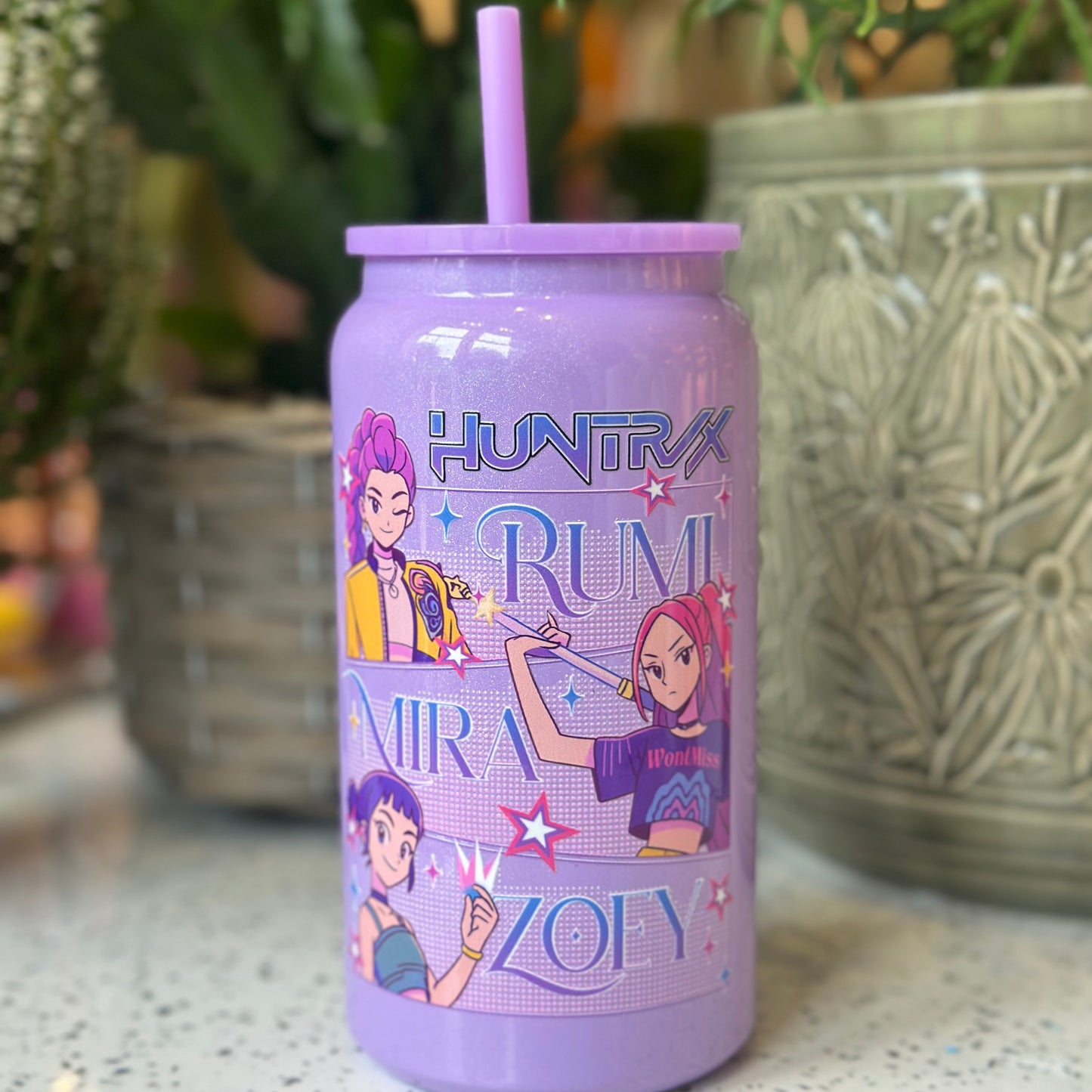 K Pop Demøn Hunters purple stainless steel tumbler 550ml