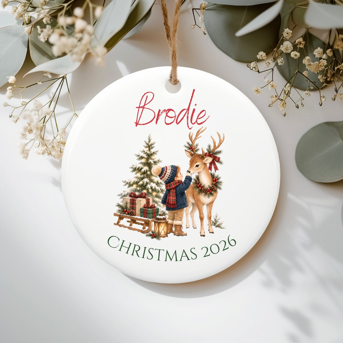 Christmas 2026 Personalised Ceramic hanging ornament