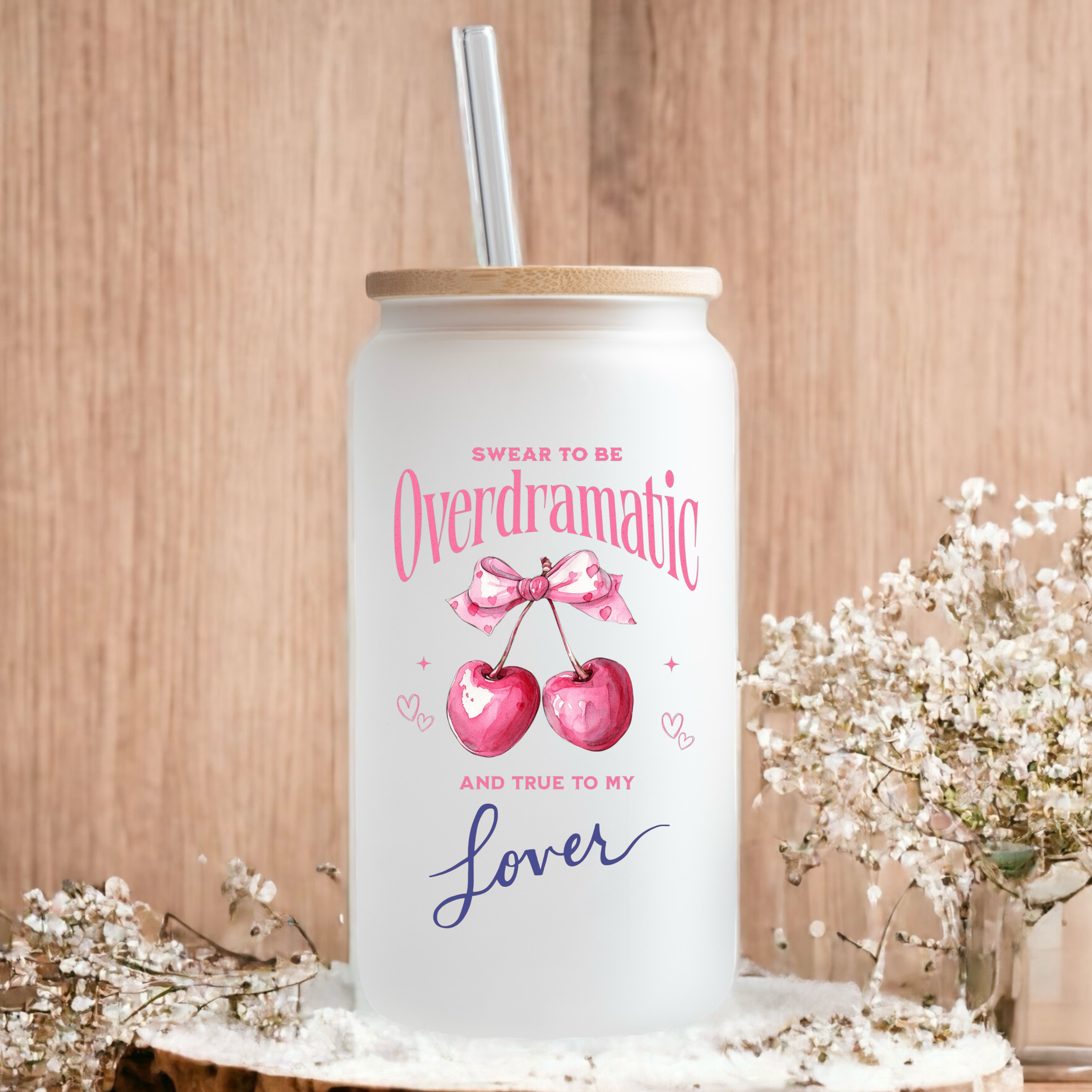 Overdramatic Lover frosted glass tumbler 550ml – The Olive Branch