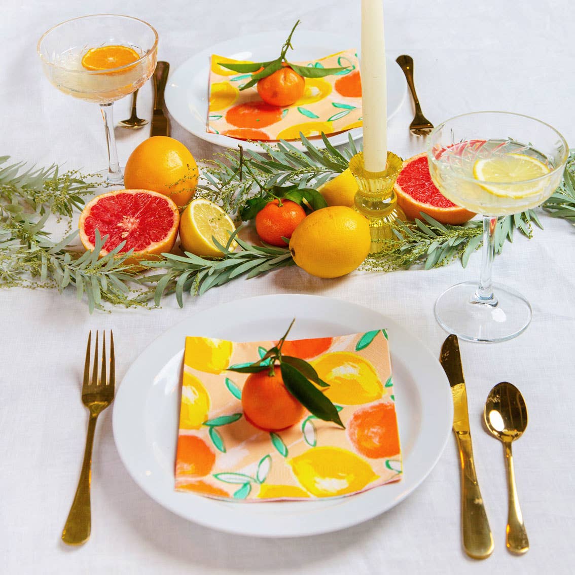 Citrus Lemon and Orange Napkins  | 20 Pack | Summer  |