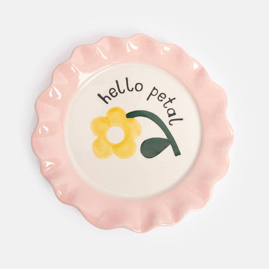 Hello Petal Yellow Flower Plate
