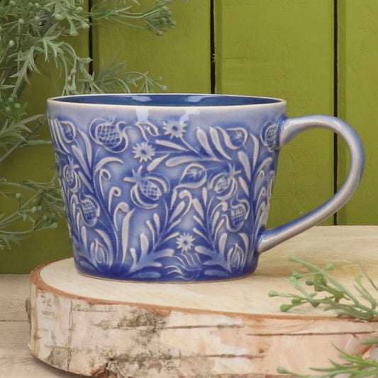 Stoneware Mug - Blue Country Flowers