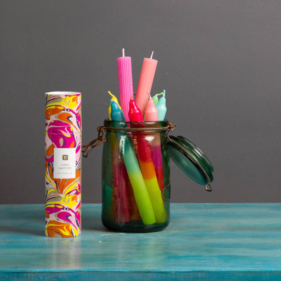Pink Marble Tube Of Matches | 50 Matches | Home Decor |