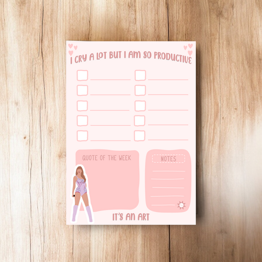 Pink ‘so productive’ A6 notepad