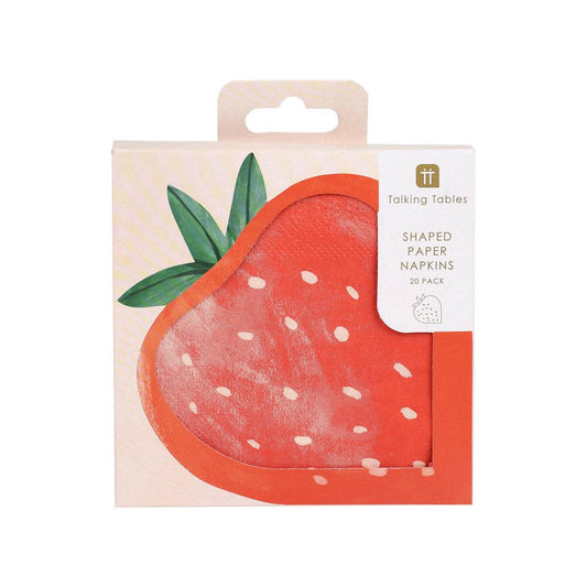 Strawberry Shaped Paper Napkins | 20 Pack | Spring | Summer|