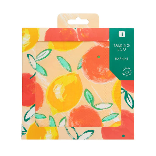 Citrus Lemon and Orange Napkins  | 20 Pack | Summer  |