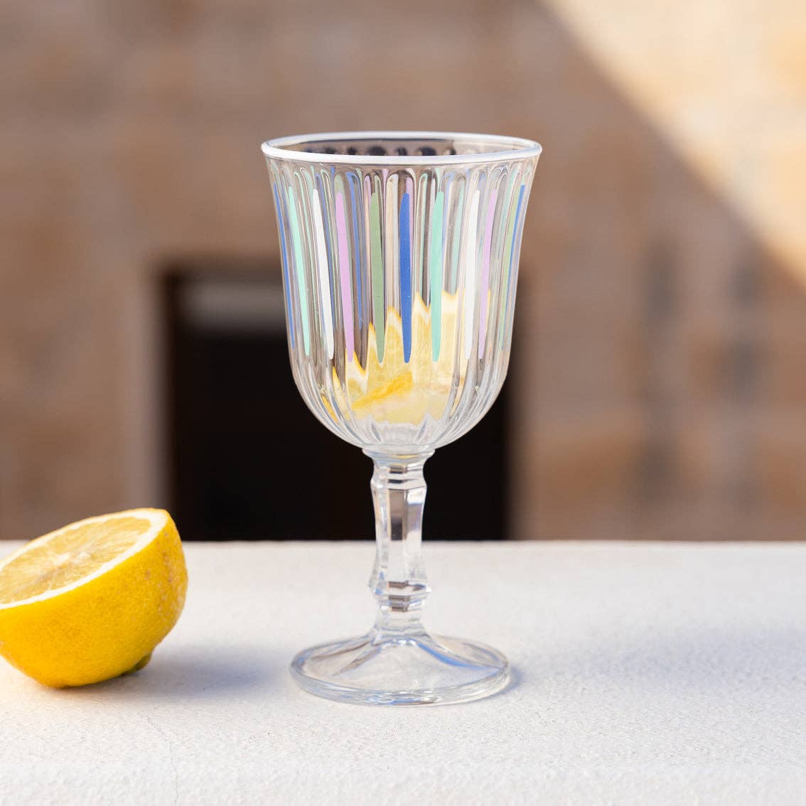 Blue & White Striped Wine Glasses | Spring | Summer |