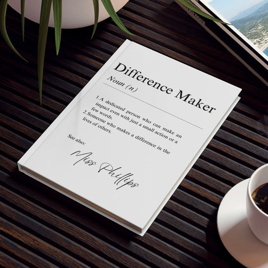 Personalised ‘difference maker’ A5 hardback journal