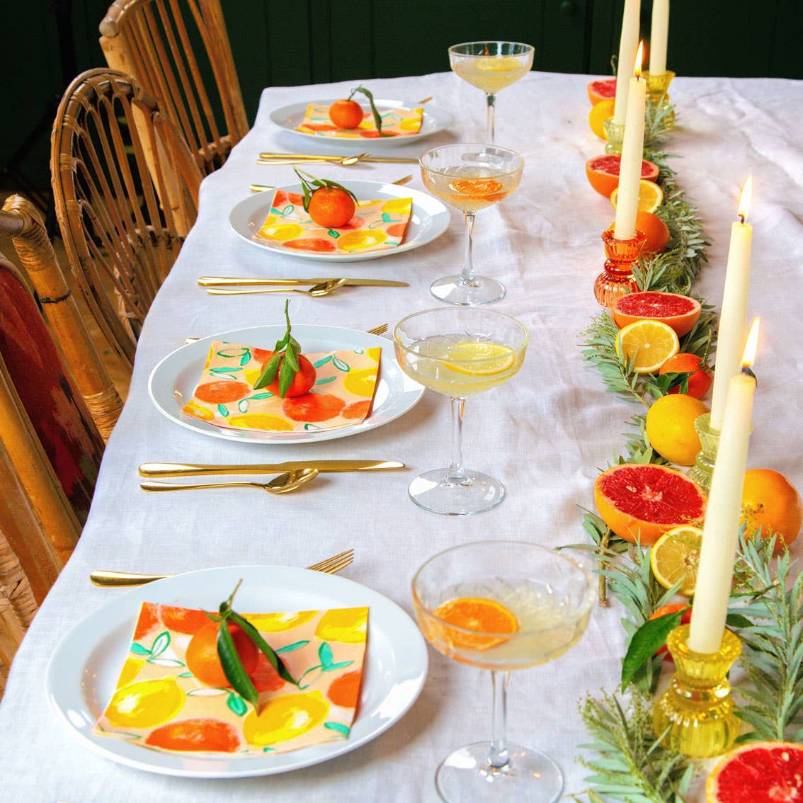 Citrus Lemon and Orange Napkins  | 20 Pack | Summer  |