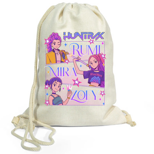 Huntrix K-POP drawstring linen gym bag
