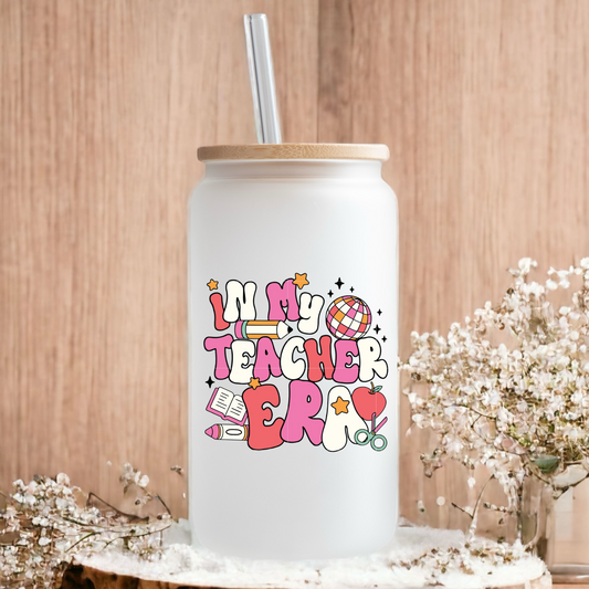 In my teacher era frosted glass tumbler 550ml
