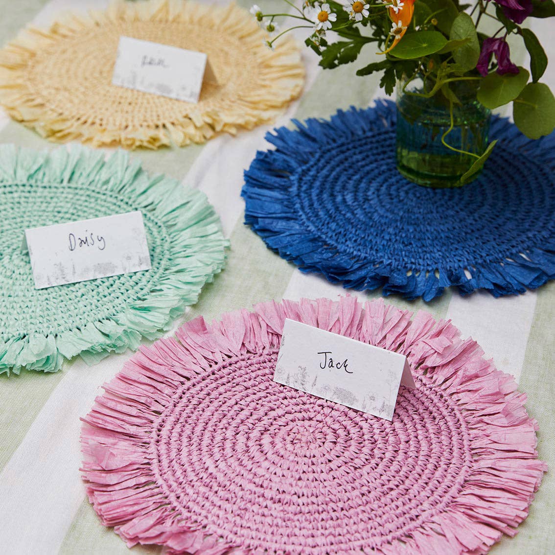 Colourful Raffia Placemats | Starter Set| Summer |