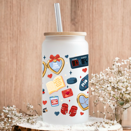Heated Rivalry hockey romance frosted glass tumbler 550ml