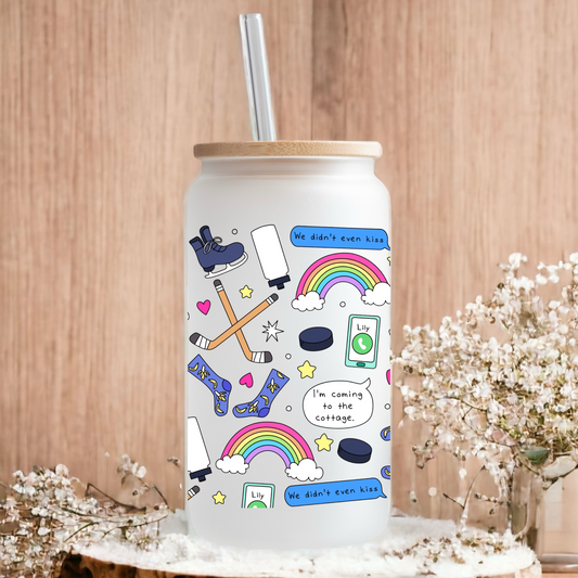 Heated Rivalry frosted glass tumbler 550ml