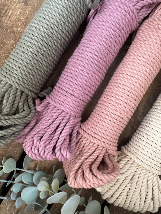 5mm recycled cotton 32m twisted rope string | macrame weaving and craft supplies