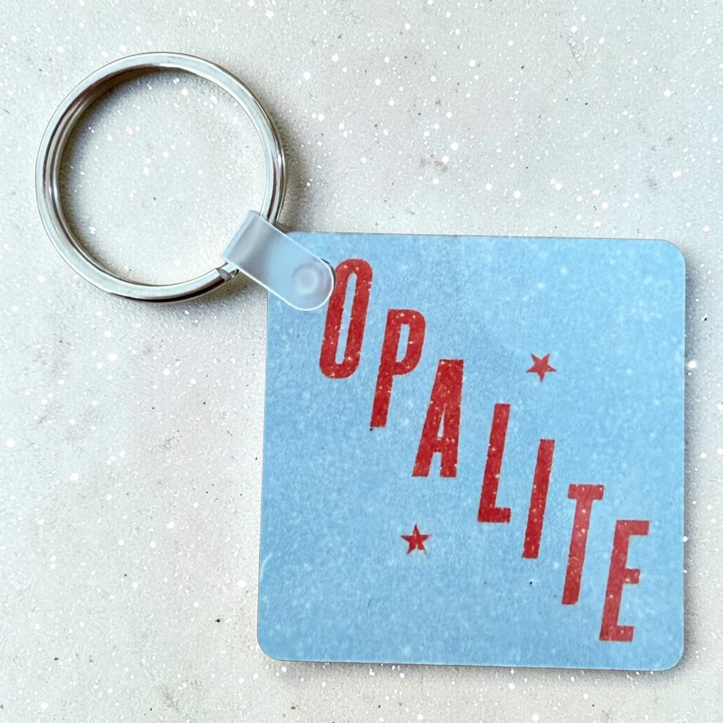 Opalite aluminium light blue Swiftie keyring