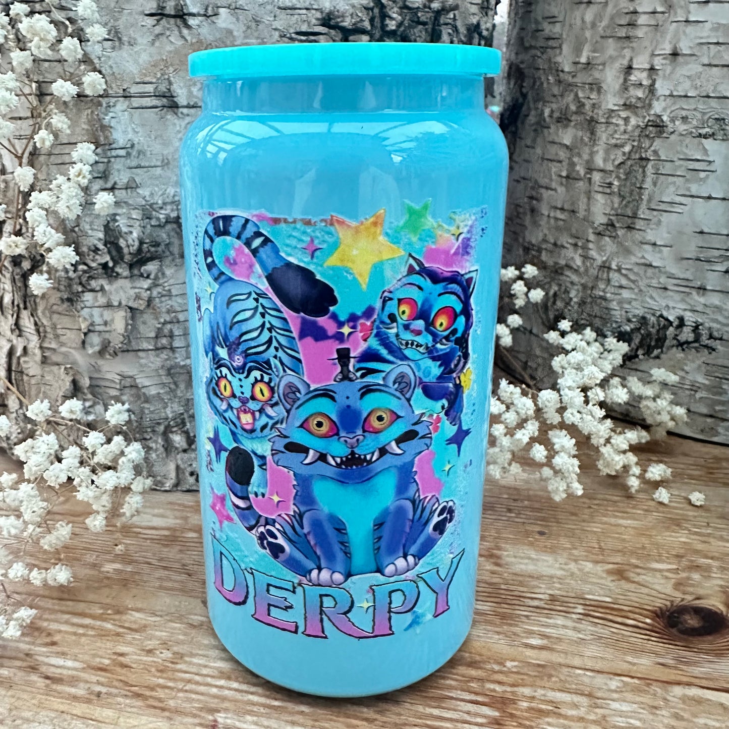 K Pop Demøn Hunters Derpy blue stainless steel tumbler 550ml