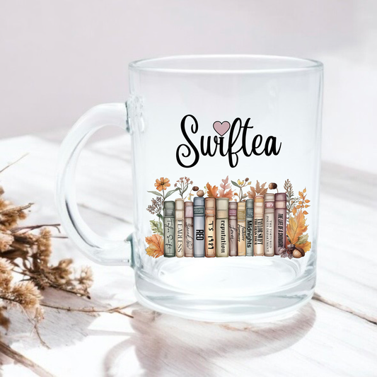Swiftea autumn album bookshelf 11oz glass mug