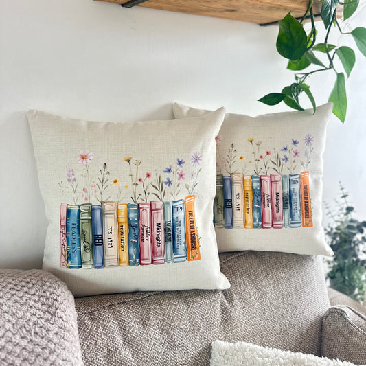 Wildflower albums as books throw pillow cushion