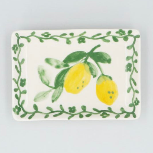 Artisan Lemon Stoneware Small Dish/ Plate