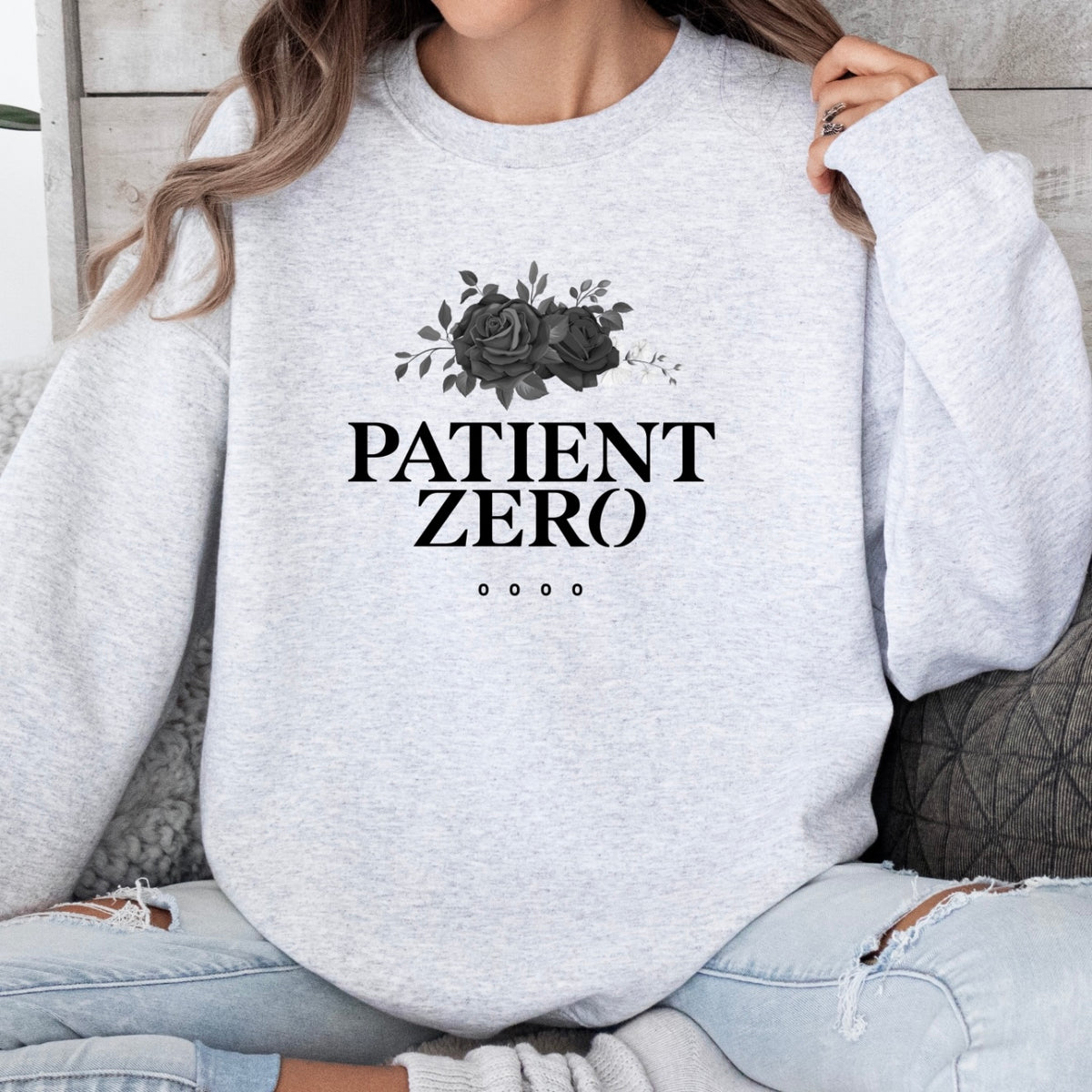 Patient Zero rose grey sweatshirt