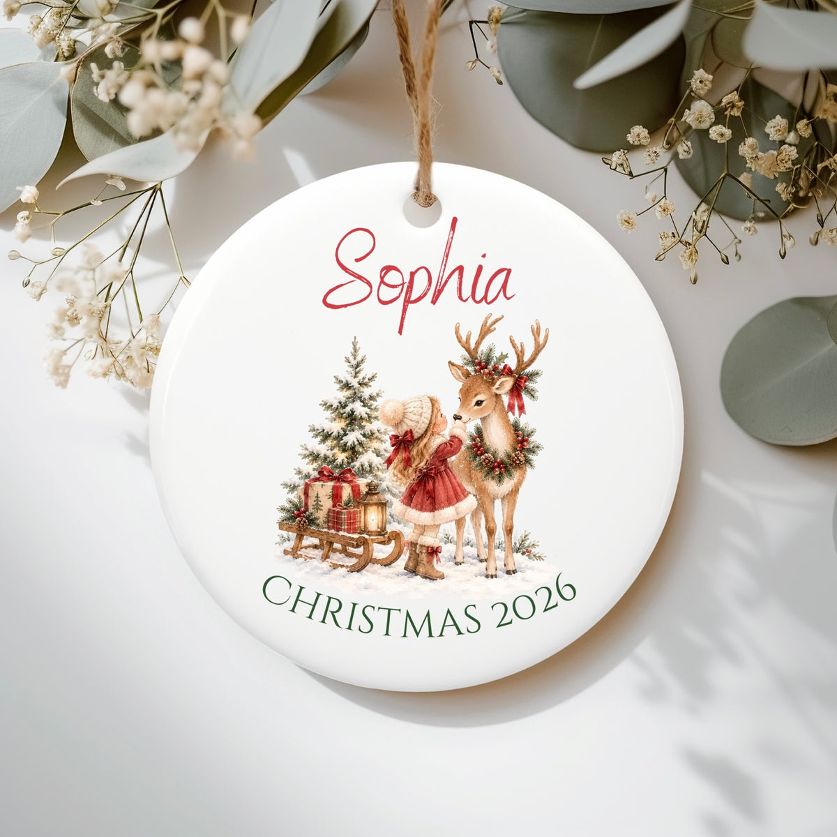 Christmas 2026 Personalised Ceramic hanging ornament