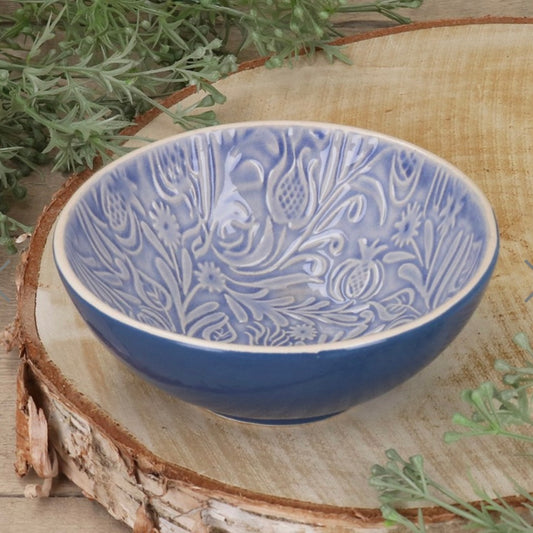 Stoneware Bowl - Blue Country Flowers