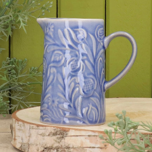 Stoneware Jug - Blue Country Flowers