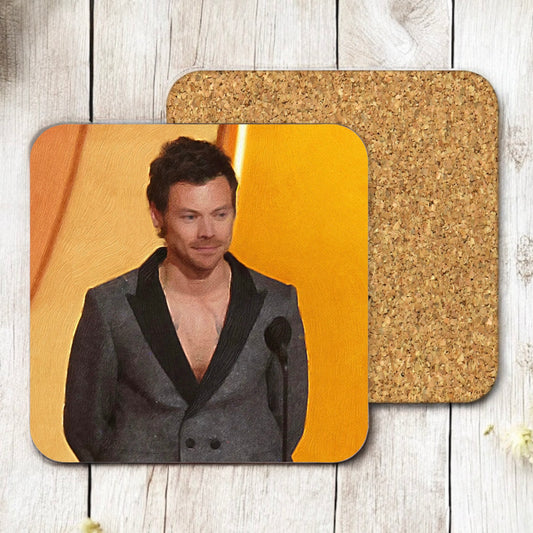 Harry Styles Grammys square oil painting style coaster
