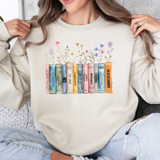 Wildflower albums as books sweatshirt