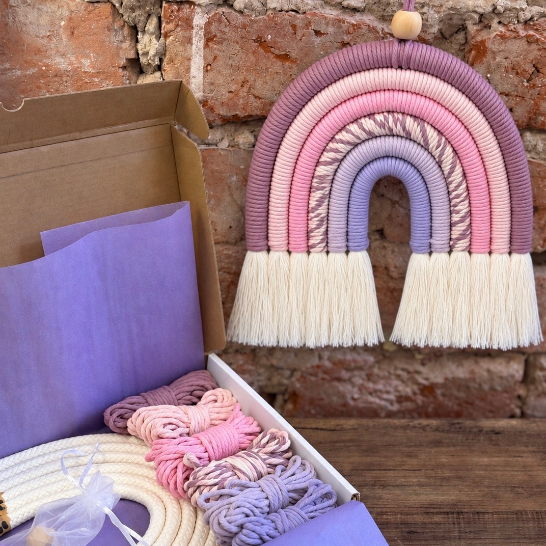 Chunky rainbow macrame DIY kit Sugar Plum