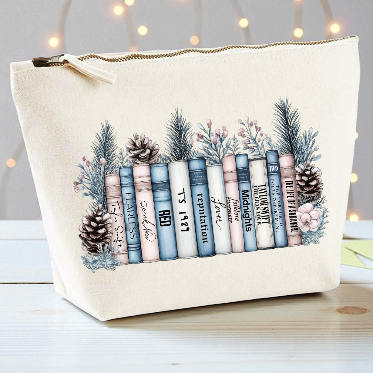 XL Winter album bookshelf cosmetic bag
