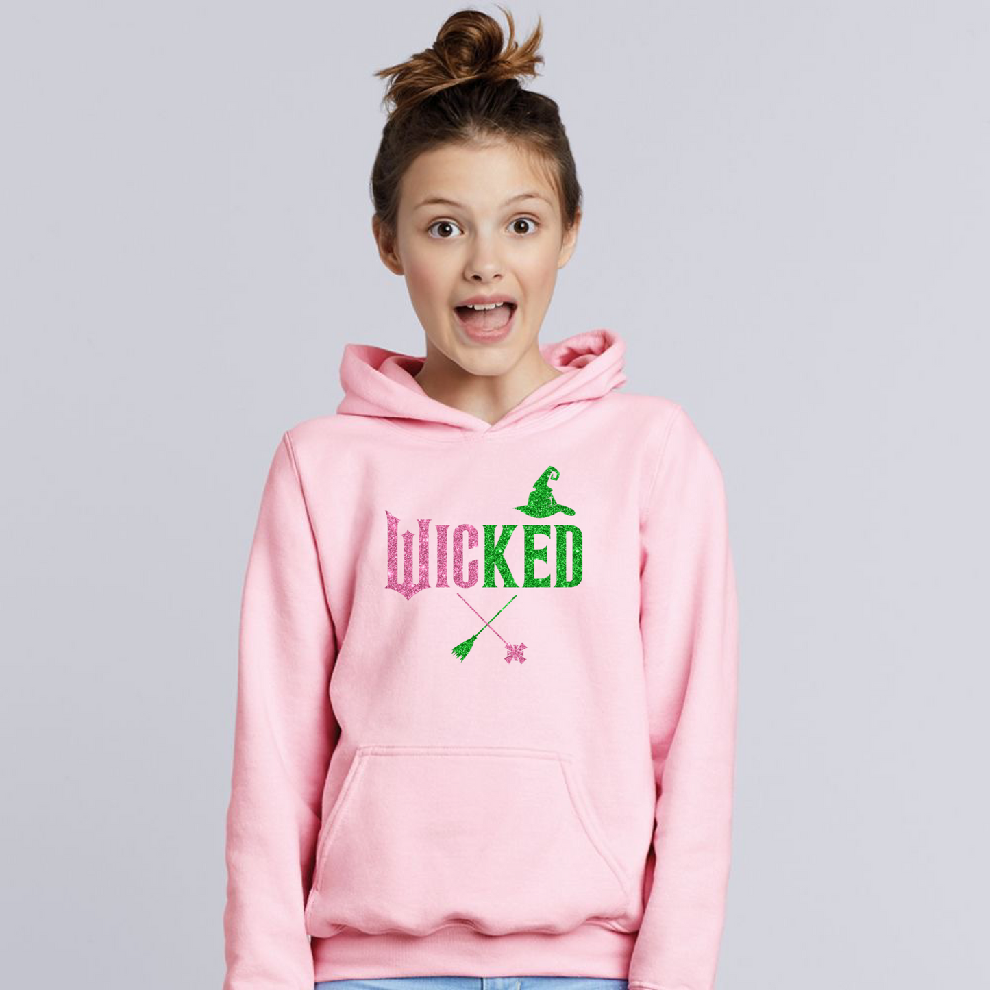 Kids pink Wicked hoodie