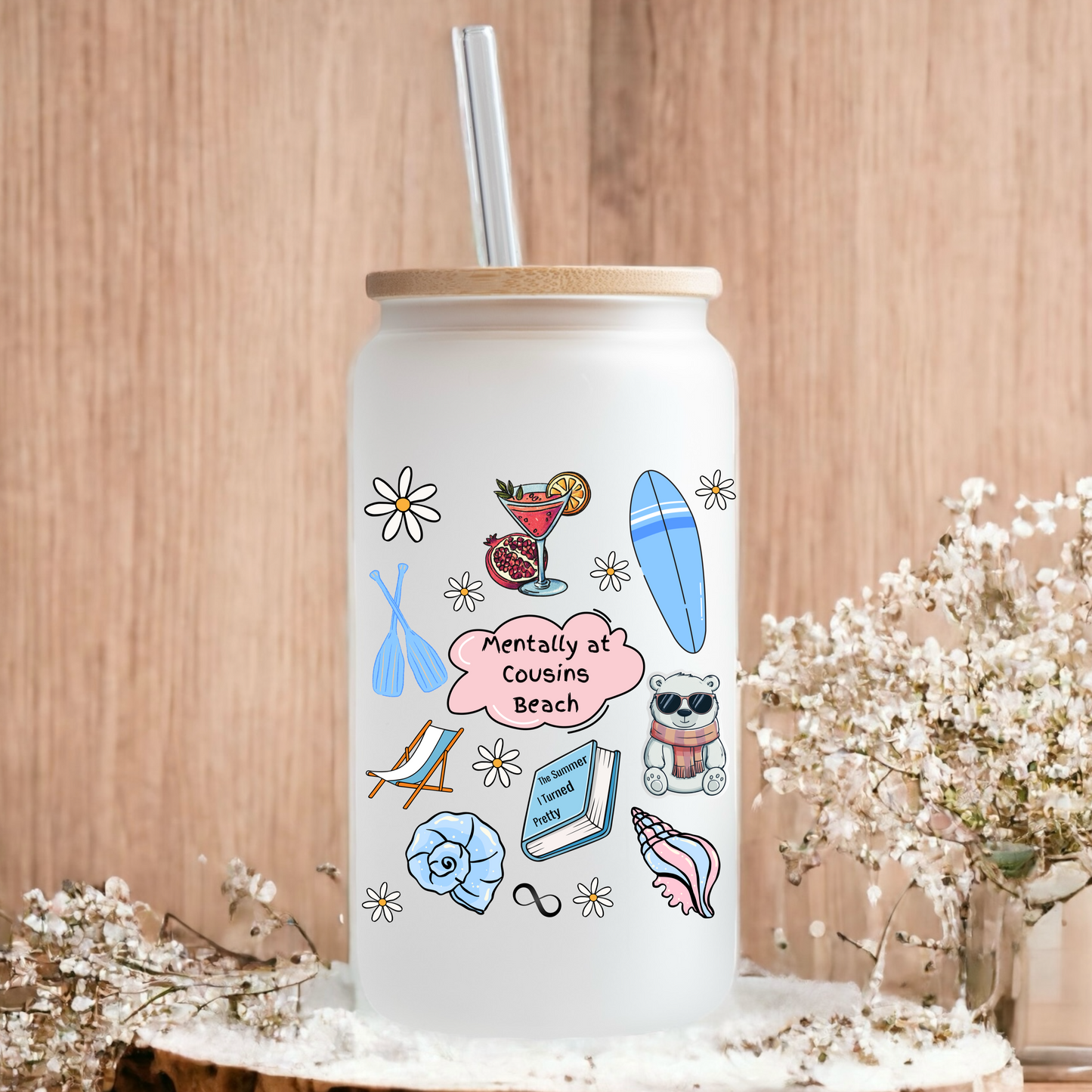 TSITP Mentally Cousins Beach frosted glass tumbler 550ml