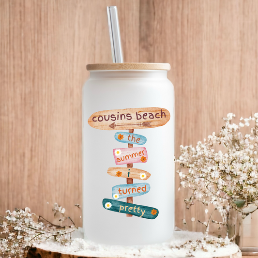 TSITP Cousins Beach frosted glass tumbler 550ml