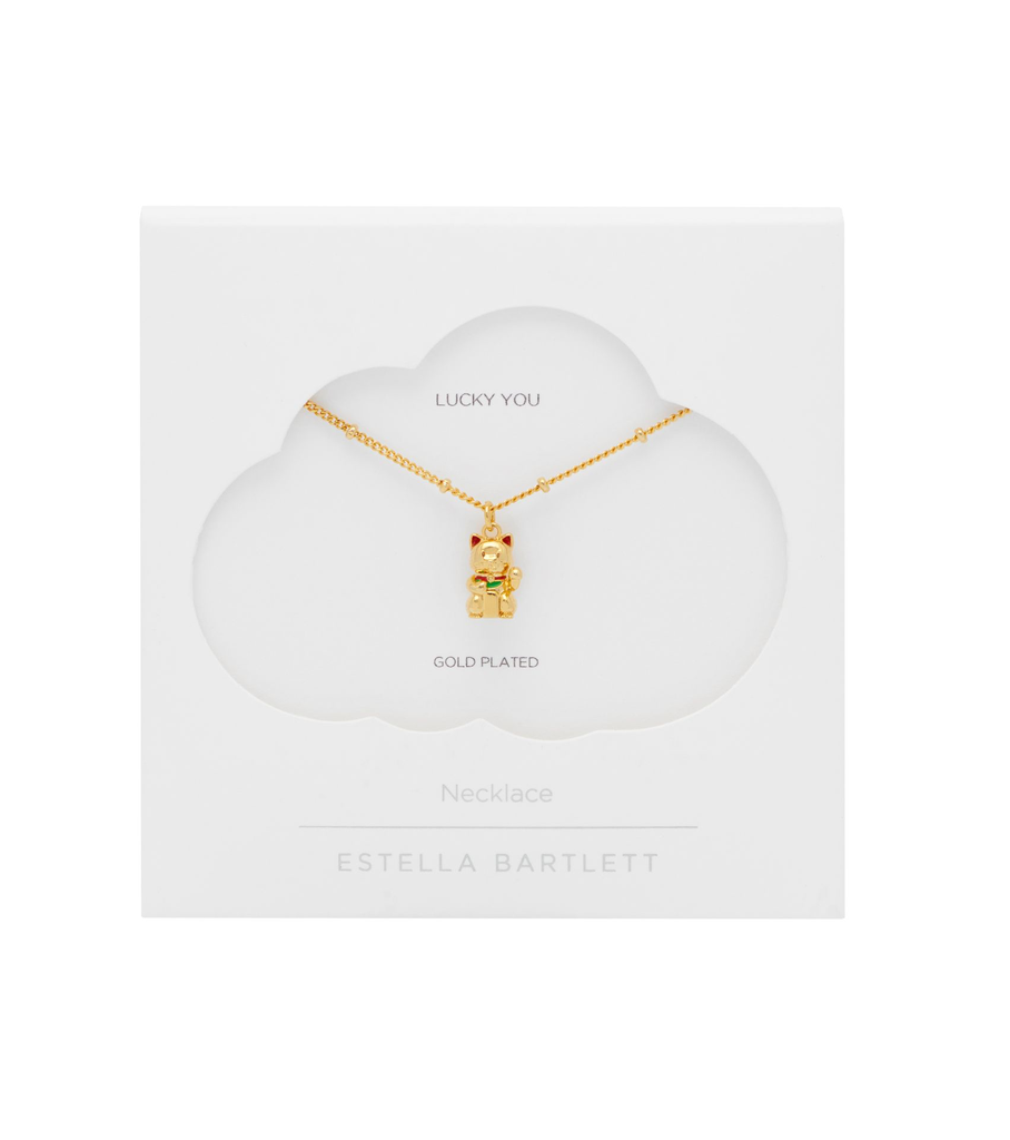Lucky Cat Necklace gold plated