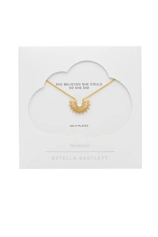 Half Sunburst Necklace - Gold Plated