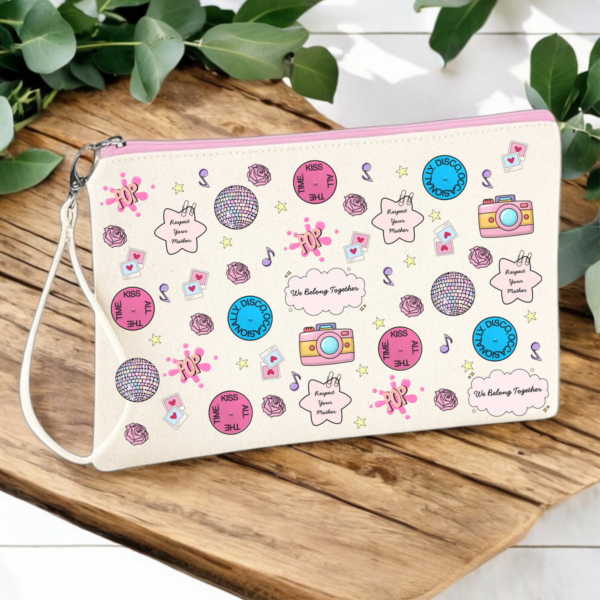 Harry icons cosmetic bag/ pouch kiss all the time