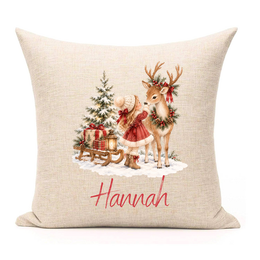 Personalised Christmas throw pillow cushion