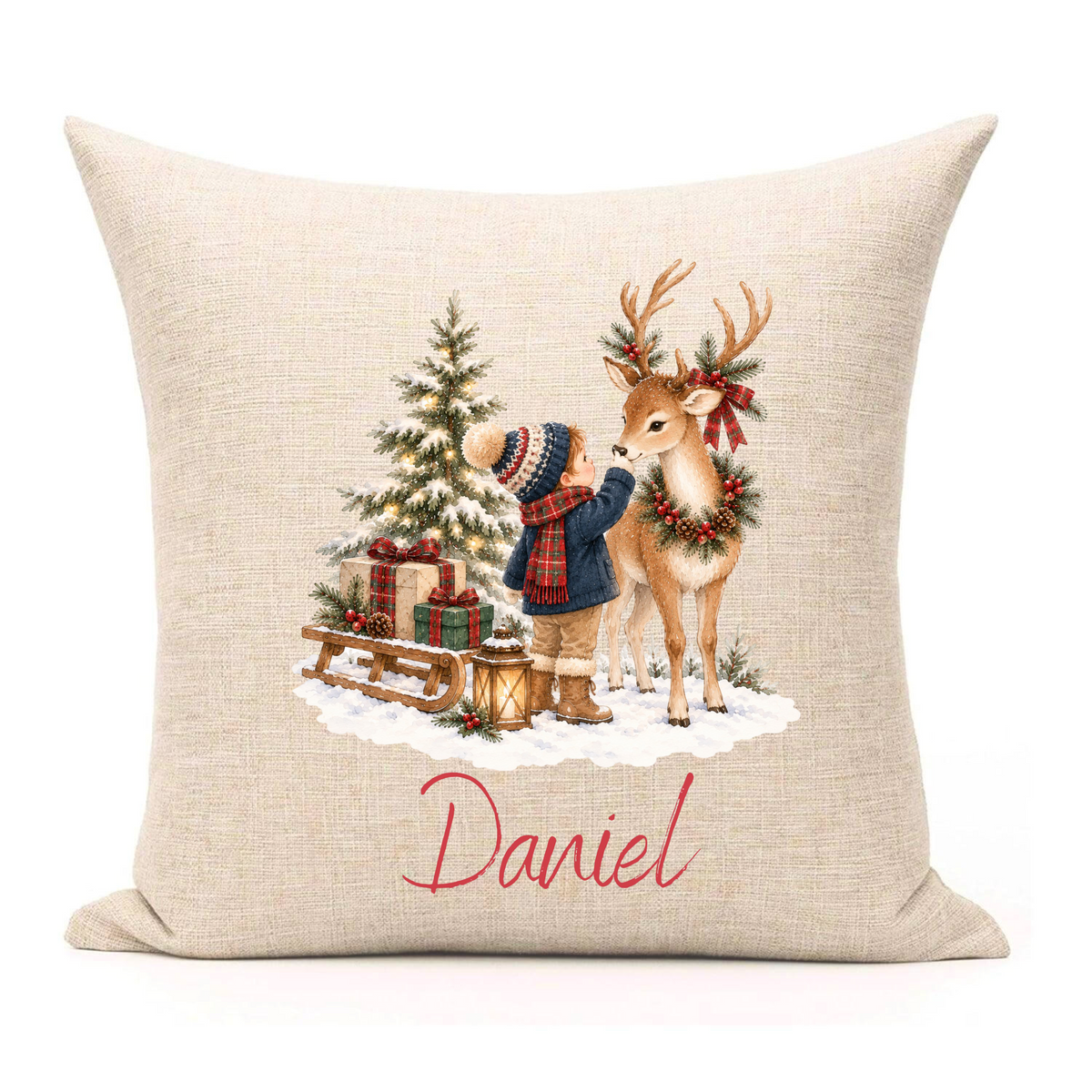 Personalised Christmas throw pillow cushion