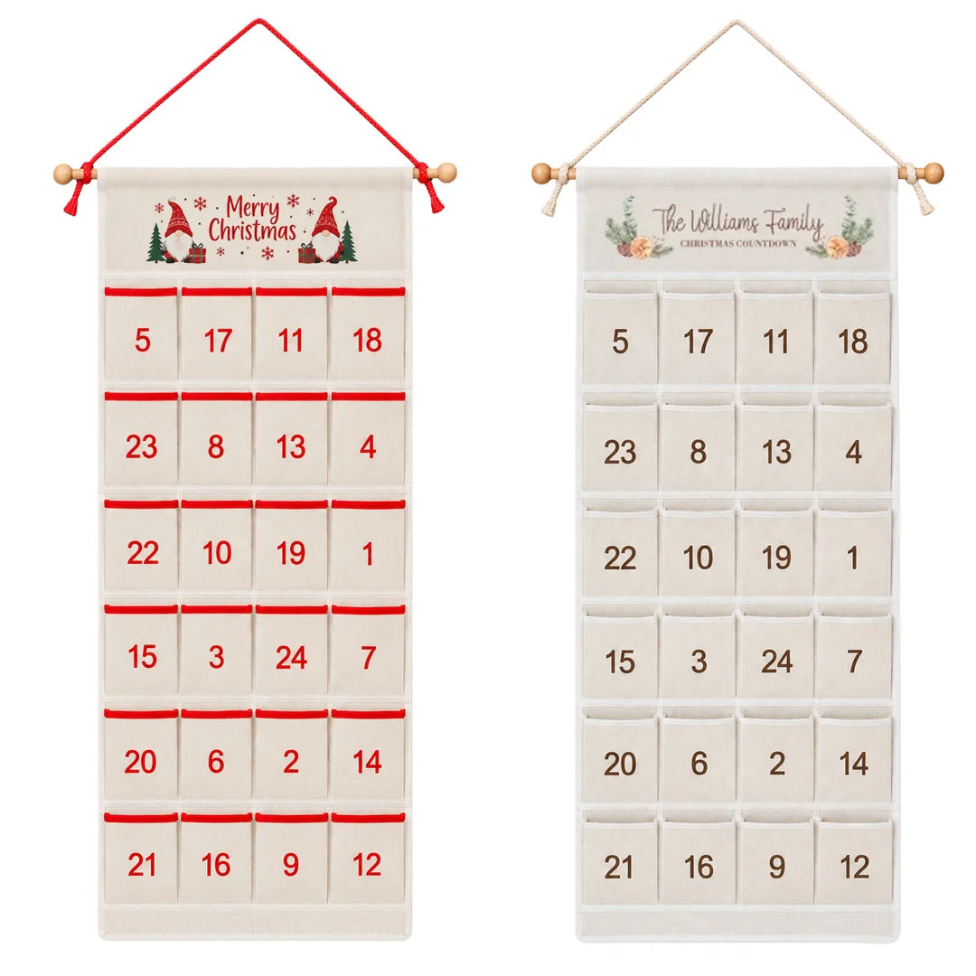 Personalised Linen style family advent calendar