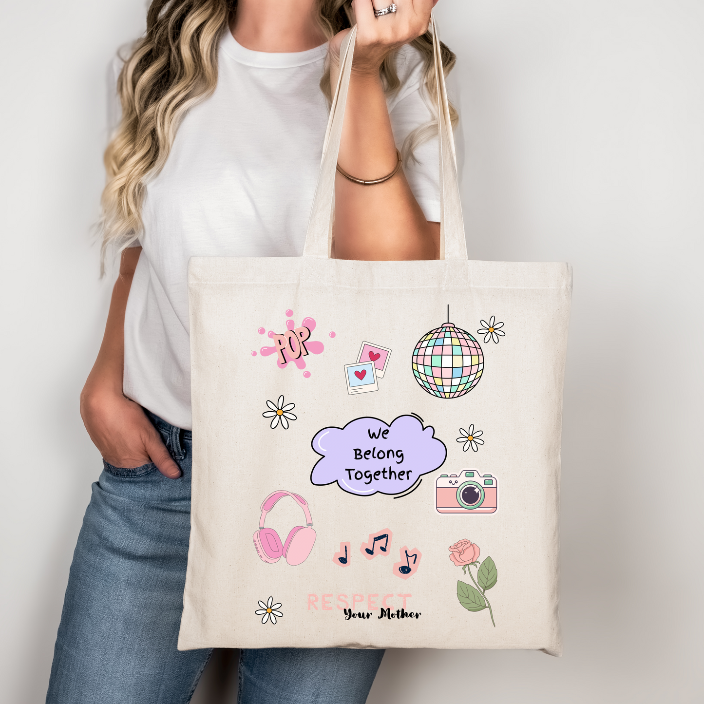 We Belong Together Aperture Harry Styles pastel icon tote bag