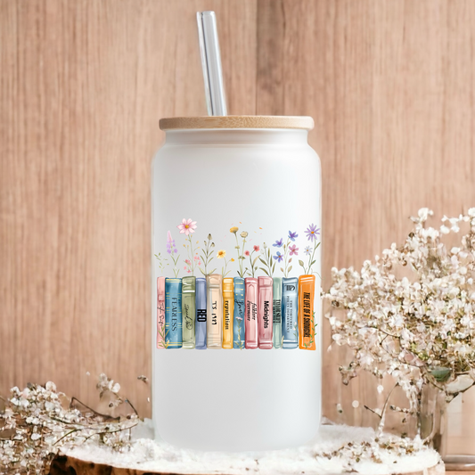 Albums as Books bookshelf frosted glass tumbler 550ml