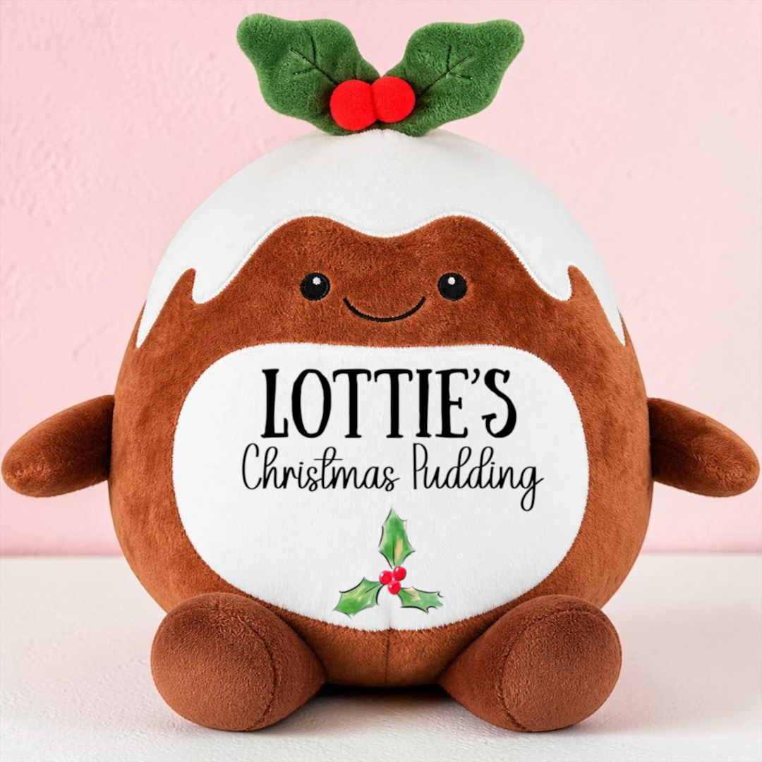 Personalised Christmas pudding plush