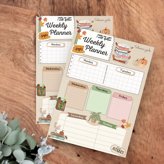 A4 Gilmore Girls weekly planner tearaway notepad