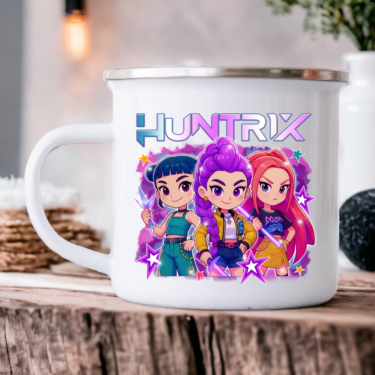 Huntrix cartoon smashproof enamel mug