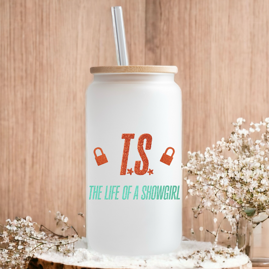 Showgirl frosted glass tumbler 550ml