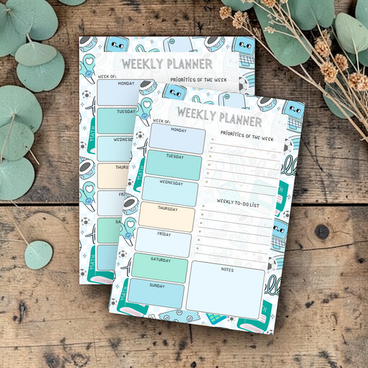 School A4 tearaway weekly undated planner blue