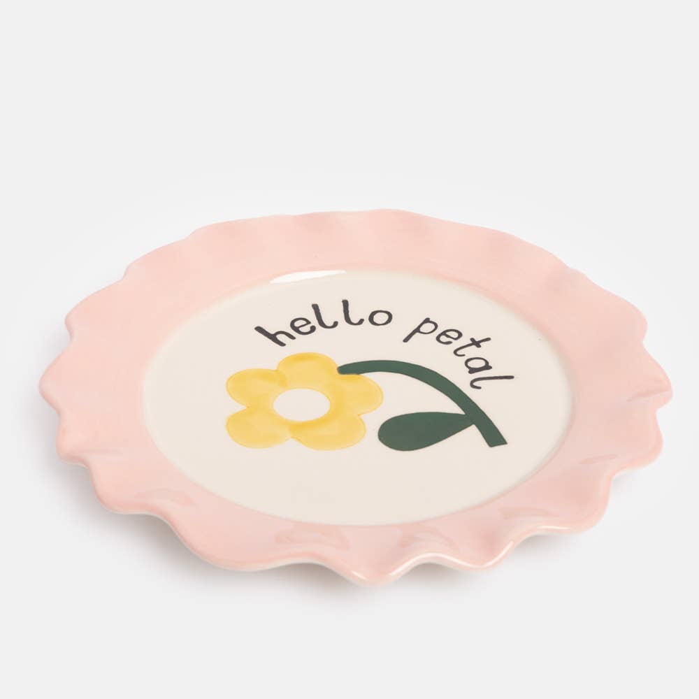 Hello Petal Yellow Flower Plate